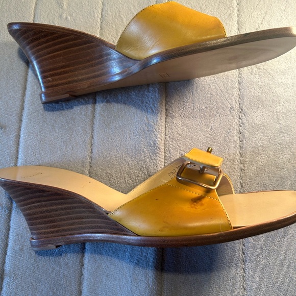 Leather COACH yellow mustard sandals 👡 size 10 - Picture 9 of 11